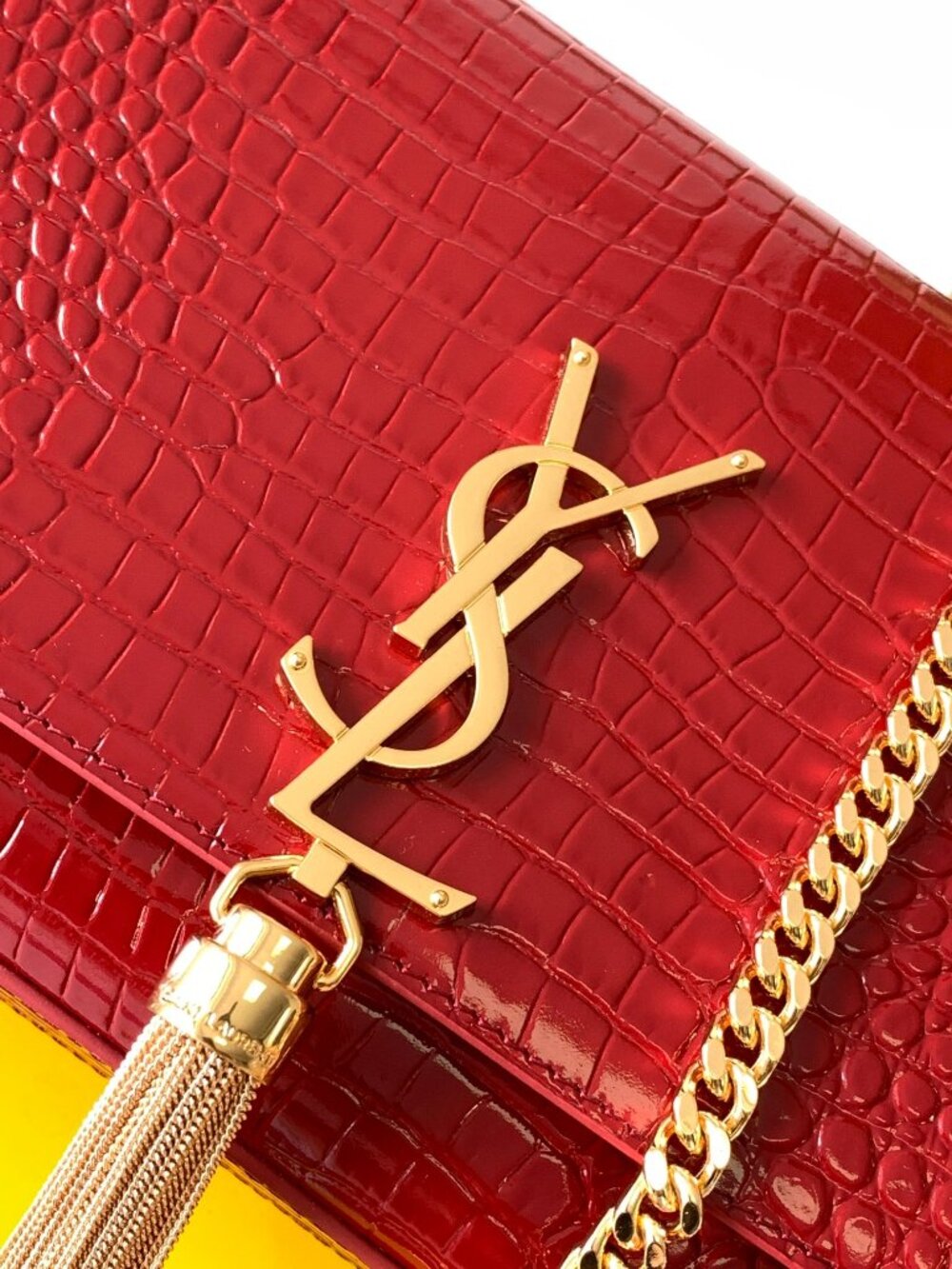 Yves Saint Laurent Red Shoulder Bag - Picture 6 of 8